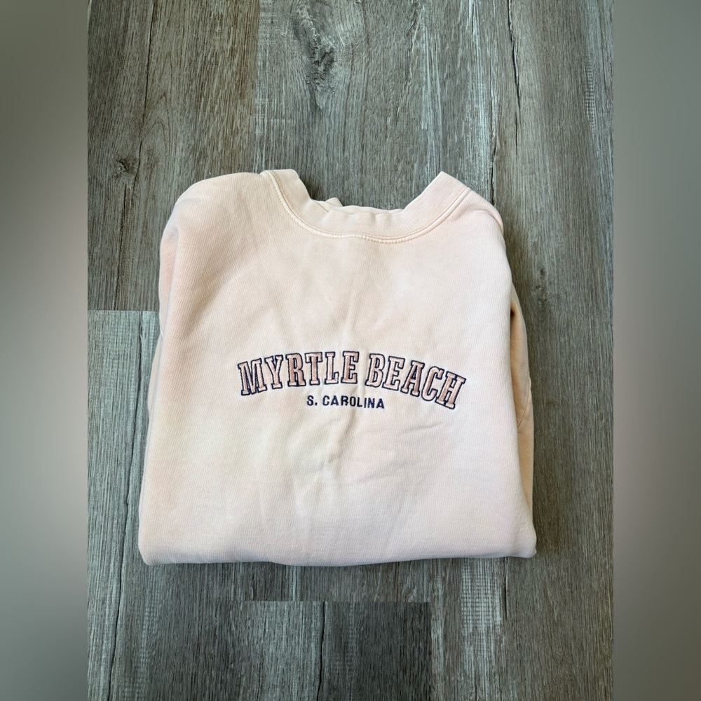 VTG U.S. Vintage Myrtle Beach Sweatshirt Pullover Crewneck Light Pink Size XS S - Picture 9 of 11